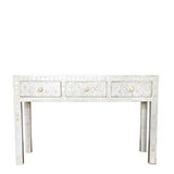 Bone Inlay Console : Ogee : White