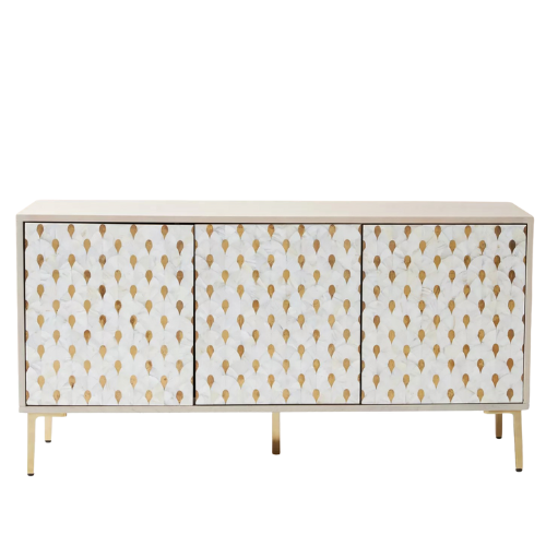 Sideboard with Mother of Pearl & Brass Foil Inlay Doors