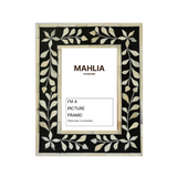 Bone Inlay Picture Frame : Floral : Black