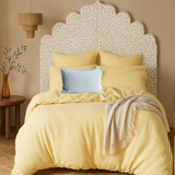 Bone or Mother of Pearl Inlay Scalloped Bedhead
