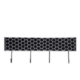 A black bone inlay wall hook with a honeycomb pattern and multiple hooks on the bottom.