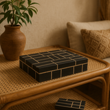 Horn Inlay Rectangular Box : Abstract : Black