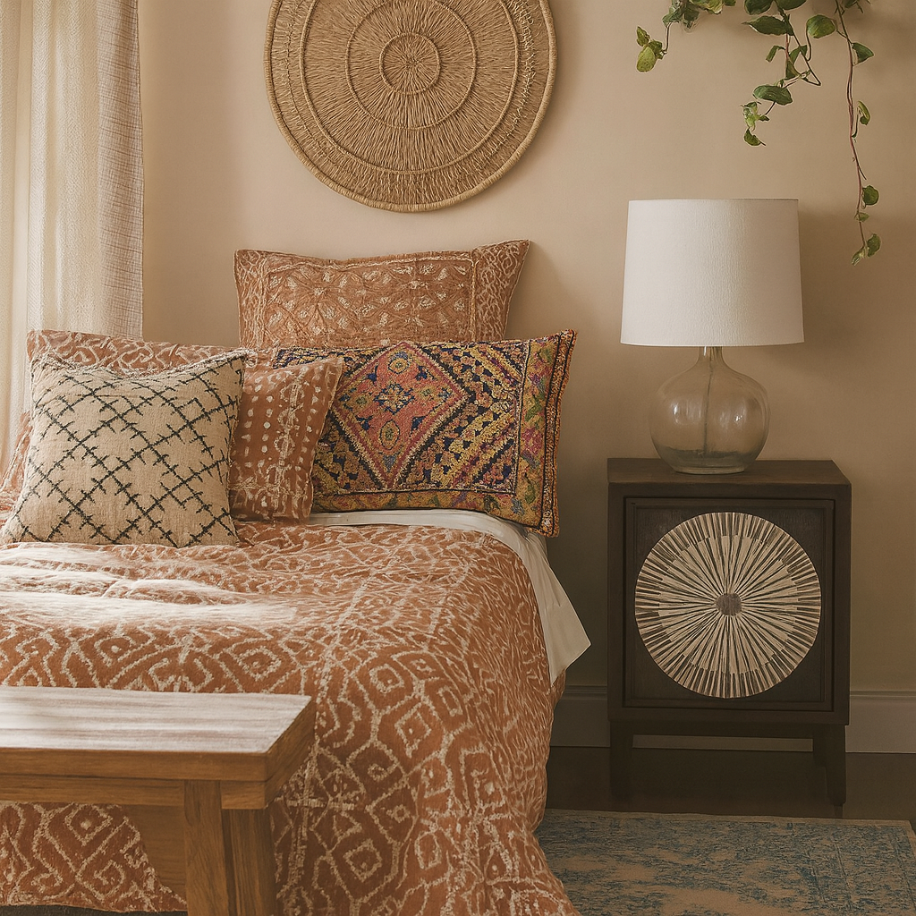Bedside Cabinet with Bone Inlay Insert : Sundial : Charcoal
