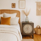 Bedside Cabinet with Bone Inlay Insert : Sundial : Charcoal