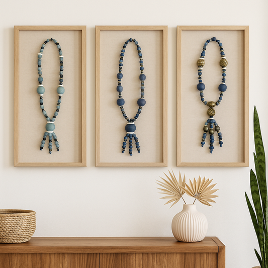 Handmade Recycled Glass & Bone Necklace