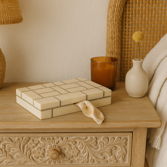 Horn Inlay Rectangular Box : Abstract : Natural