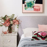 Bone Inlay Small 2 Drawer Bedside Chest : Starburst : Grey