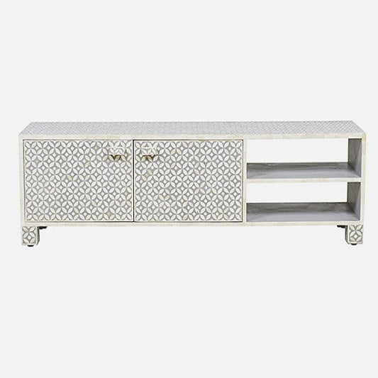 Bone Inlay 2 Door Lowboy : Starburst : Grey