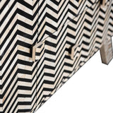Bone Inlay Entertainment Unit in Zig Zag Black