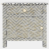 Bone Inlay Large Bedside Cabinet : Zig Zag : Black