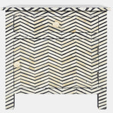 Bone Inlay Large Bedside Cabinet : Zig Zag : Black