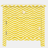 Bone Inlay Large Bedside Cabinet : Zig Zag : Gold