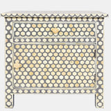 Bone Inlay Large Bedside Cabinet : Abela : Grey