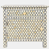 Bone Inlay Large Bedside Cabinet : Abela : Grey