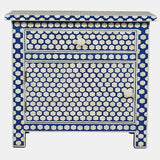 Bone Inlay Large Bedside Cabinet : Abela : Blue