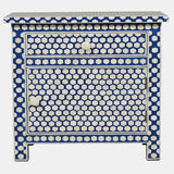 Bone Inlay Large Bedside Cabinet : Abela : Blue
