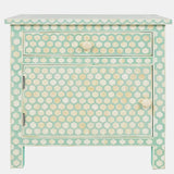 Bone Inlay Large Bedside Cabinet : Abela : Mint Green