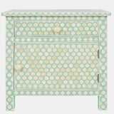 Bone Inlay Large Bedside Cabinet : Abela : Mint Green