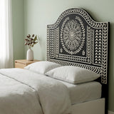 Bone Inlay Bedhead : Mandala : Noir