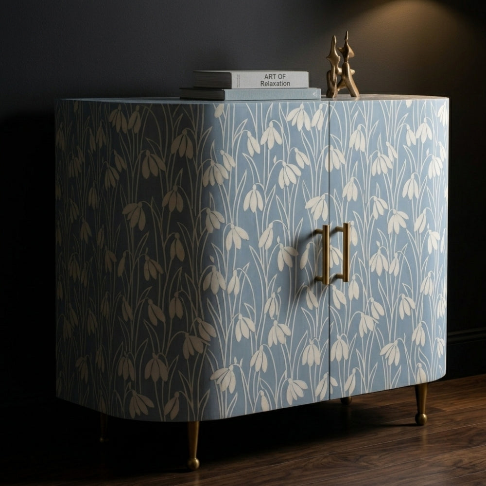 Bone Inlay Cabinet : Snowdrop : Hamptons Blue
