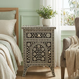 Bone Inlay Bedside Cabinet : Archway : Black