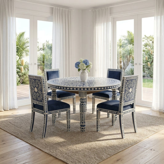 Bone Inlay Dining Suite : Fern : Navy