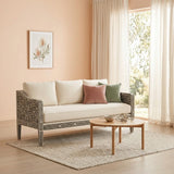 Bone Inlay Sofa : Floral : Black