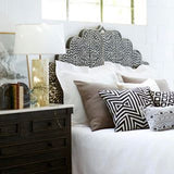 Bone or Mother of Pearl Inlay Scalloped Bedhead