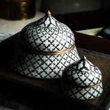 Bone & Brass Moghul Box : Trellis : Black & White