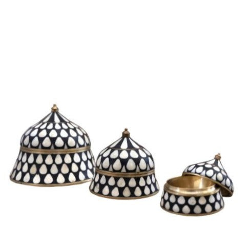 Bone & Brass Moghul Box : Black