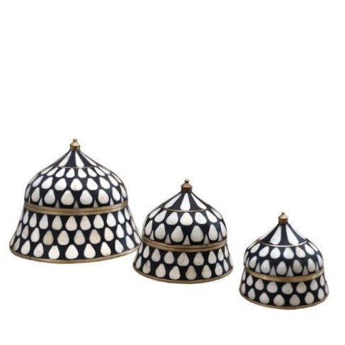 Bone & Brass Moghul Box : Black
