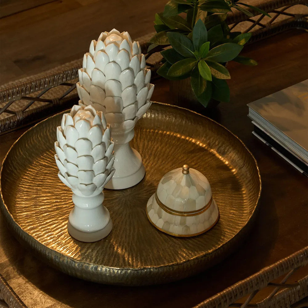 Bone & Brass Moghul Box : White