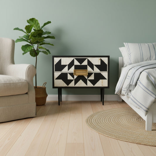 Bone Inlay 2 Drawer Bedside : Arrows