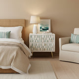 Bone Inlay 2 Drawer Bedside : Morse : Sea Green