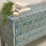 Bone Inlay 2 Drawer Chest : Hearts : Teal