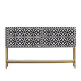 Bone Inlay 4 Drawer Sideboard : Zelliges : Black