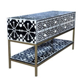 Bone Inlay 4 Drawer Sideboard : Zelliges : Black