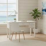 Bone Inlay 5 Drawer Desk : Floral : White