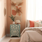 Bone Inlay Bedside Cabinet : Hexaflora : Green