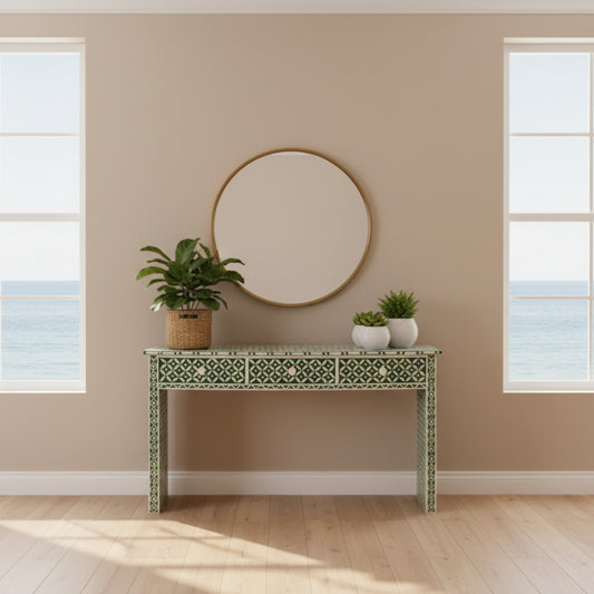 Bone Inlay Console : Starburst : Green