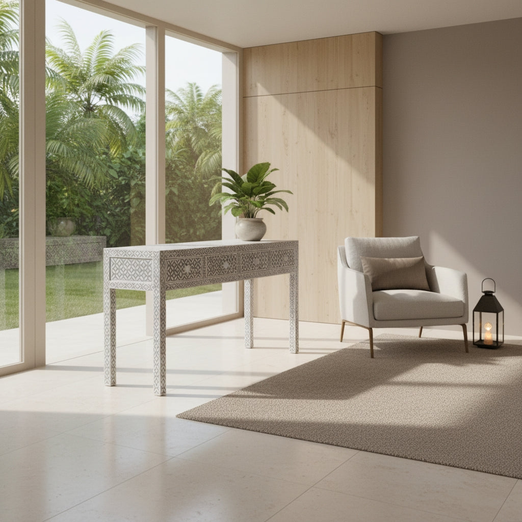 Bone Inlay Console : Starburst : Grey