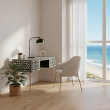 Bone Inlay Desk : Zelliges : Black