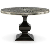 Bone Inlay Dining Table with Pedestal Base wtih floral patterned top