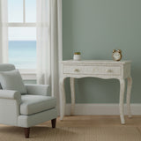 Bone Inlay French Desk : Floral : White