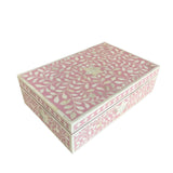 Bone Inlay Large Box : Floral : Soft Pink