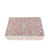 Bone Inlay Large Box : Floral : Soft Pink