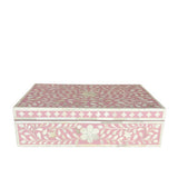 Bone Inlay Large Box : Floral : Soft Pink