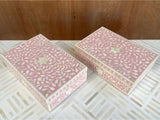 Bone Inlay Large Box : Floral : Soft Pink