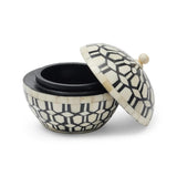 Bone Inlay Miniature Round Box : Black