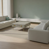 Bone Inlay Rectangular Coffee Table : Cross Cross : Black